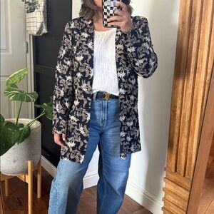 Vintage‎ Long Kimono Style open Front Cardigan. Sz S